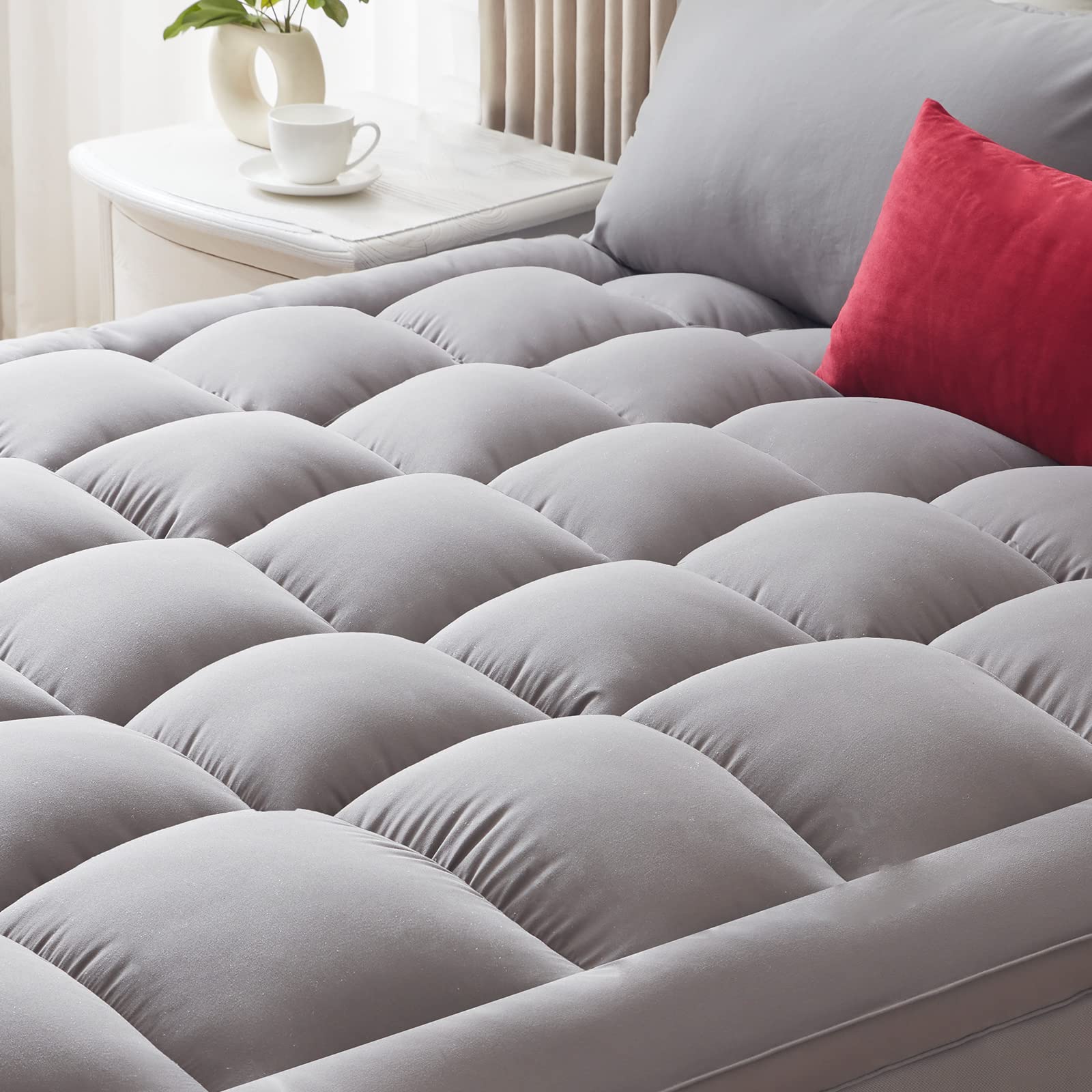 Mattress Pad Queen Size, Premium Soft Quilted Extra Thick Pillow Top