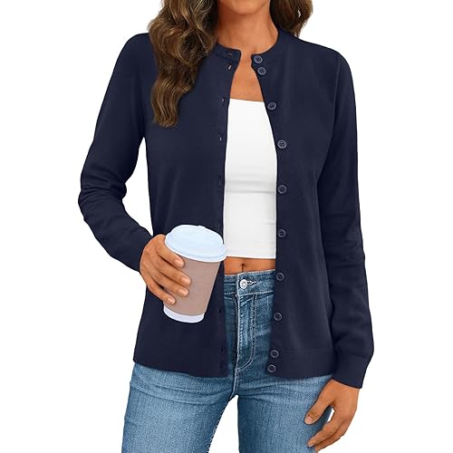 LILLUSORY Women's Cardigan Sweaters Lightweight Fall Oufits Clothes Fashion Trendy Long Sleeve Tops Casual Jackets