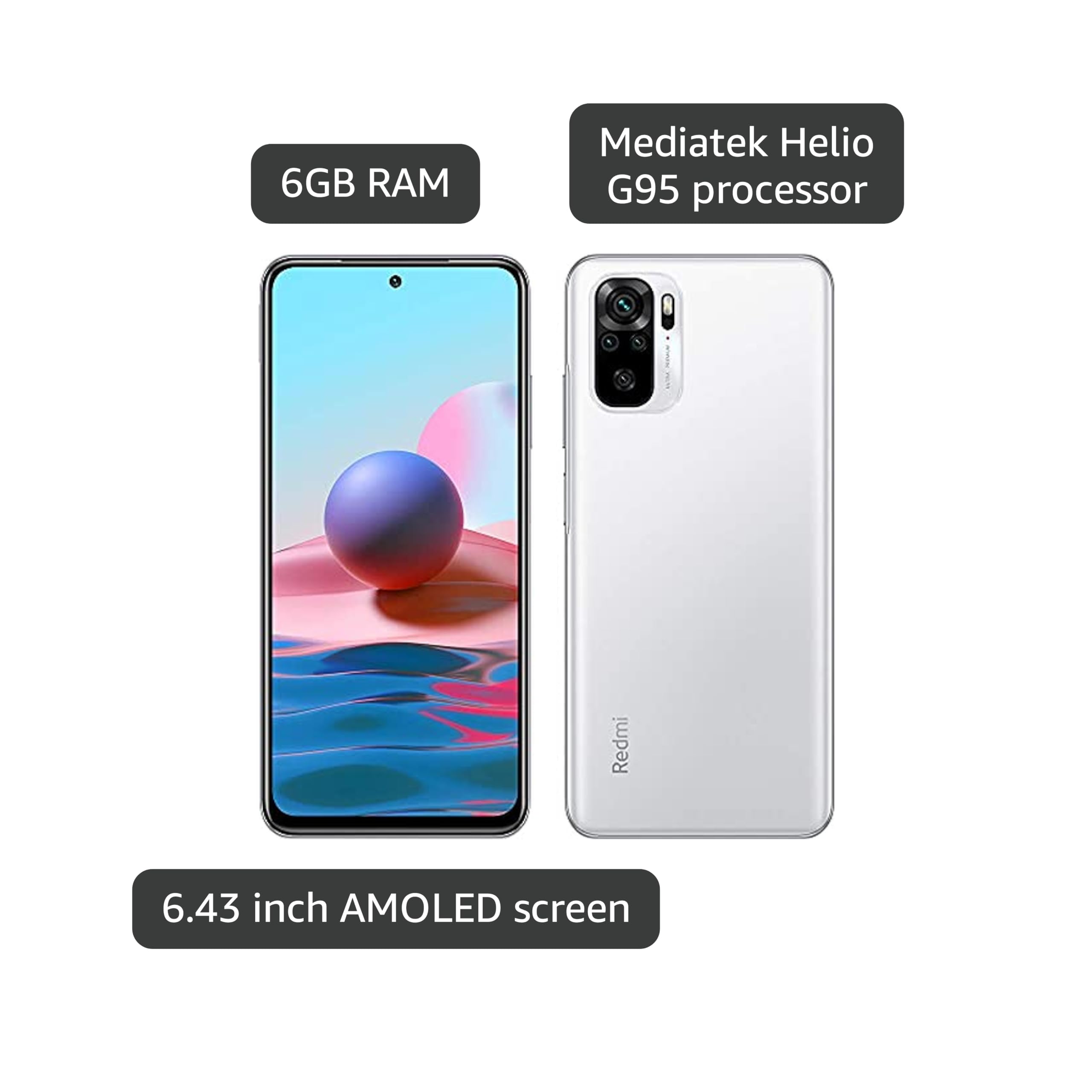 Amazon.com: Redmi Note 10s | 128GB 6GB RAM | Factory Unlocked (GSM