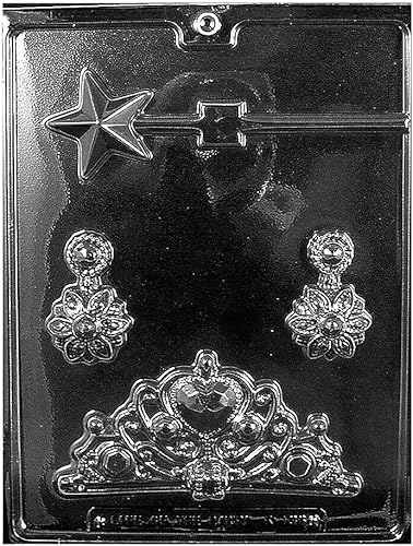 Kit de moldes de chocolate, moldes de yeso de chocolate, corona de orejas, varita, moldes de plástico de 8 x 10 14 pies.