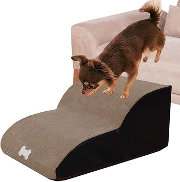 Pet Steps Stairs Ladder,Soft Foam Non-Skid Pet Step Ladder, 2-Layer/3-Layer Easy-Step Dog Cats Stairs Ramp Sofa Bed Couches Ladder for Small Or Older Dog, Washable Cover