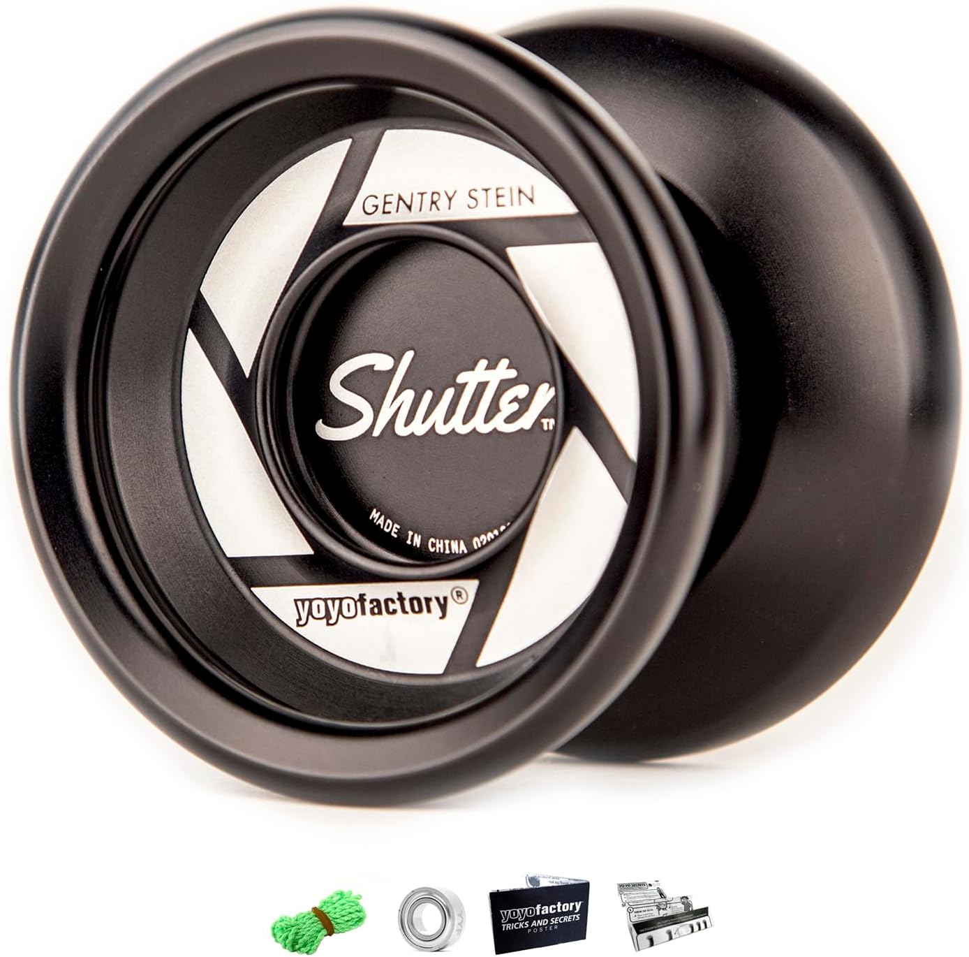 Shutter Metal Yo Yo – Professional Trick YoYo with Extra Ball Bearing | Unresponsive Magic YoYo Kids, Teens & Adults - Black