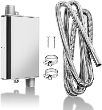 Upgraded Muffler with 300cm Exhaust Hose for Generator, Auto Parking Auxiliary Heater Accessories, Car Stainless Steel Exhaust Pipe with 2 Clamps for Air Diesel Gas Vent Hose Heating