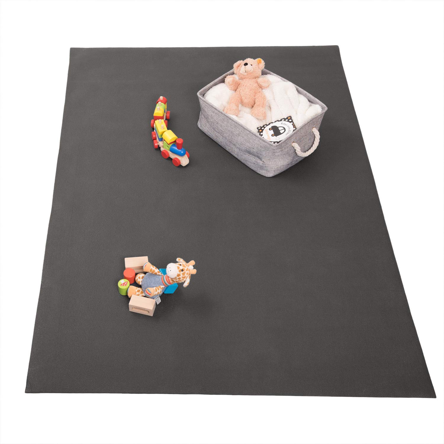 Grau in verschiedenen Größen, schadstofffreie Spielmatte in grau, vielseitige Verwendung als Kinder Spielunterlage oder Baby Bodenmatte, Oeko-Tex 100 Zertifiziert, Größe 160x160cm