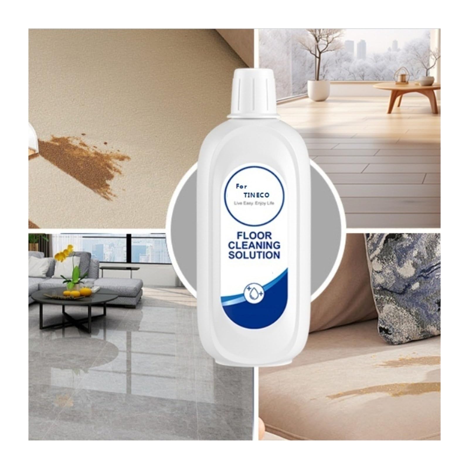 Solución de limpieza para fregadoras de pisos. Compatible para TINECO FLOOR ONE S7 PRO/COMBO/Flashdry, FLOOR ONE Switch S7. Soluciones de limpieza para múltiples superficies, 1 L (33.8 onzas líqui