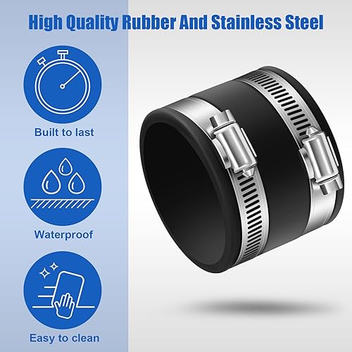 Miniatura 9 de Minatee 6 puños flexibles para control de polvo con abrazaderas de manguera ajustables, puertos de conector de manguera con abrazaderas de acero