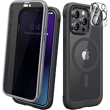Diaclara Magnetic Designed for iPhone 14 Pro Max Case, Full Body Rugged Case with Built-in Privacy Touch Sensitive Anti-Scratch Screen Protector, with Camera Lens Protector, Black