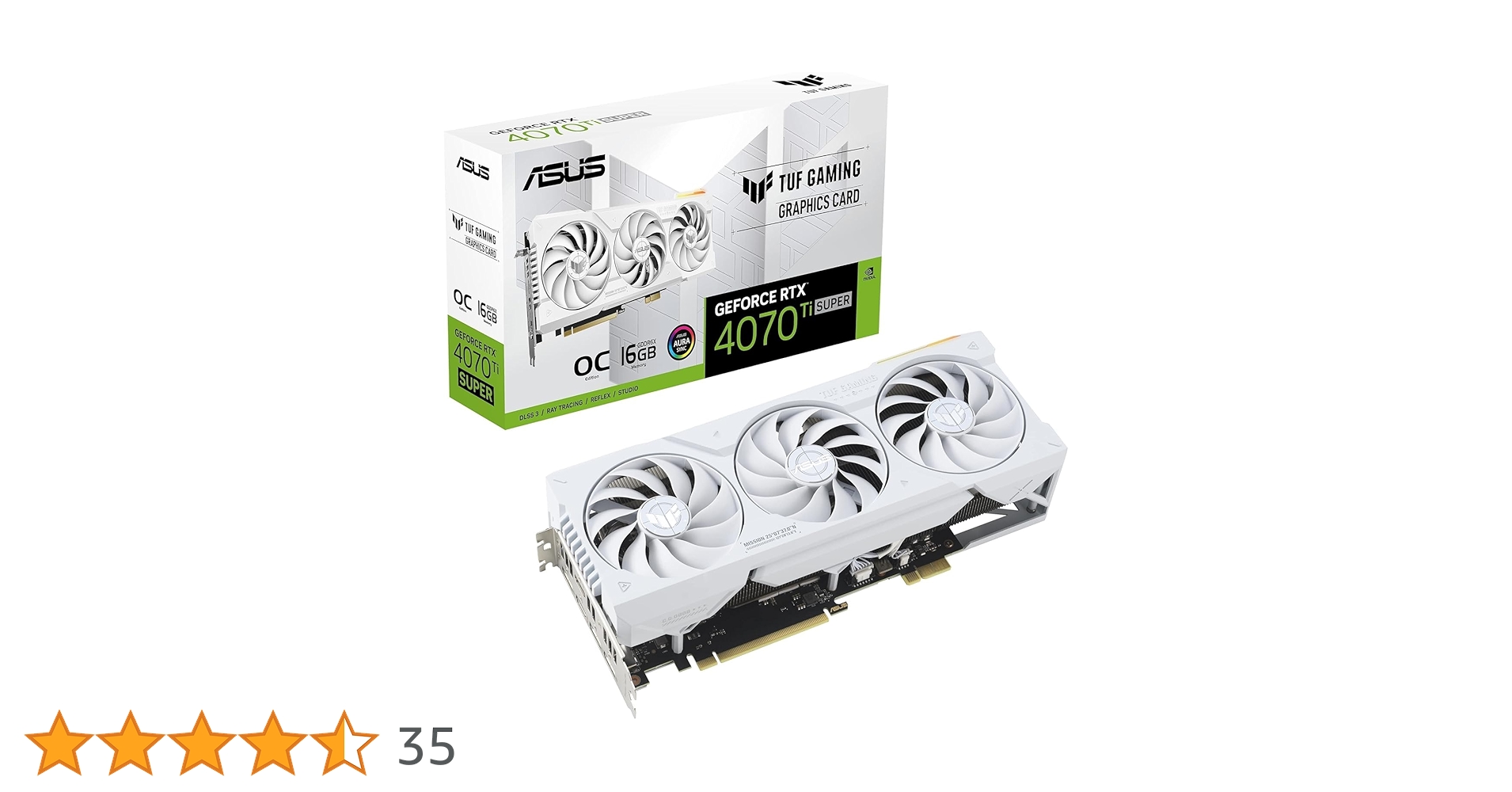 美品　ASUS TUF RTX4070Ti SUPER White 16GB ASUS TUF Gaming GeForce RTX ™ 4070 Ti SUPER 16GB GDDR6X