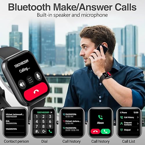 Miniatura 2 de Reloj inteligente para mujeres y hombres con llamada Bluetooth, reloj inteligente integrado con Alexa, reloj de fitness con dial de 1.83 pulgadas