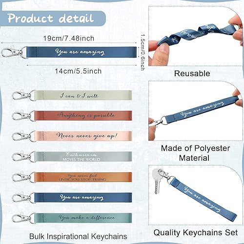 Miniatura 3 de Unittype 50 llaveros inspiradores a granel con cita motivacional para mujeres, regalos de agradecimiento para empleados, regalos de agradecimiento