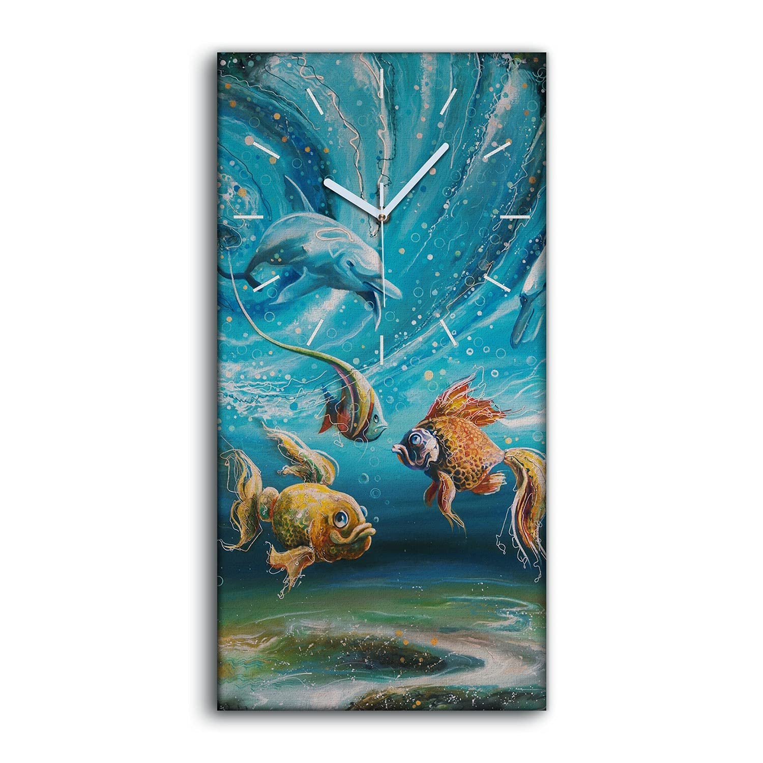 Horloge sur Toile Salon Moderne Coloray 30x60cm Image Art Mural Sans Tic-Tac
