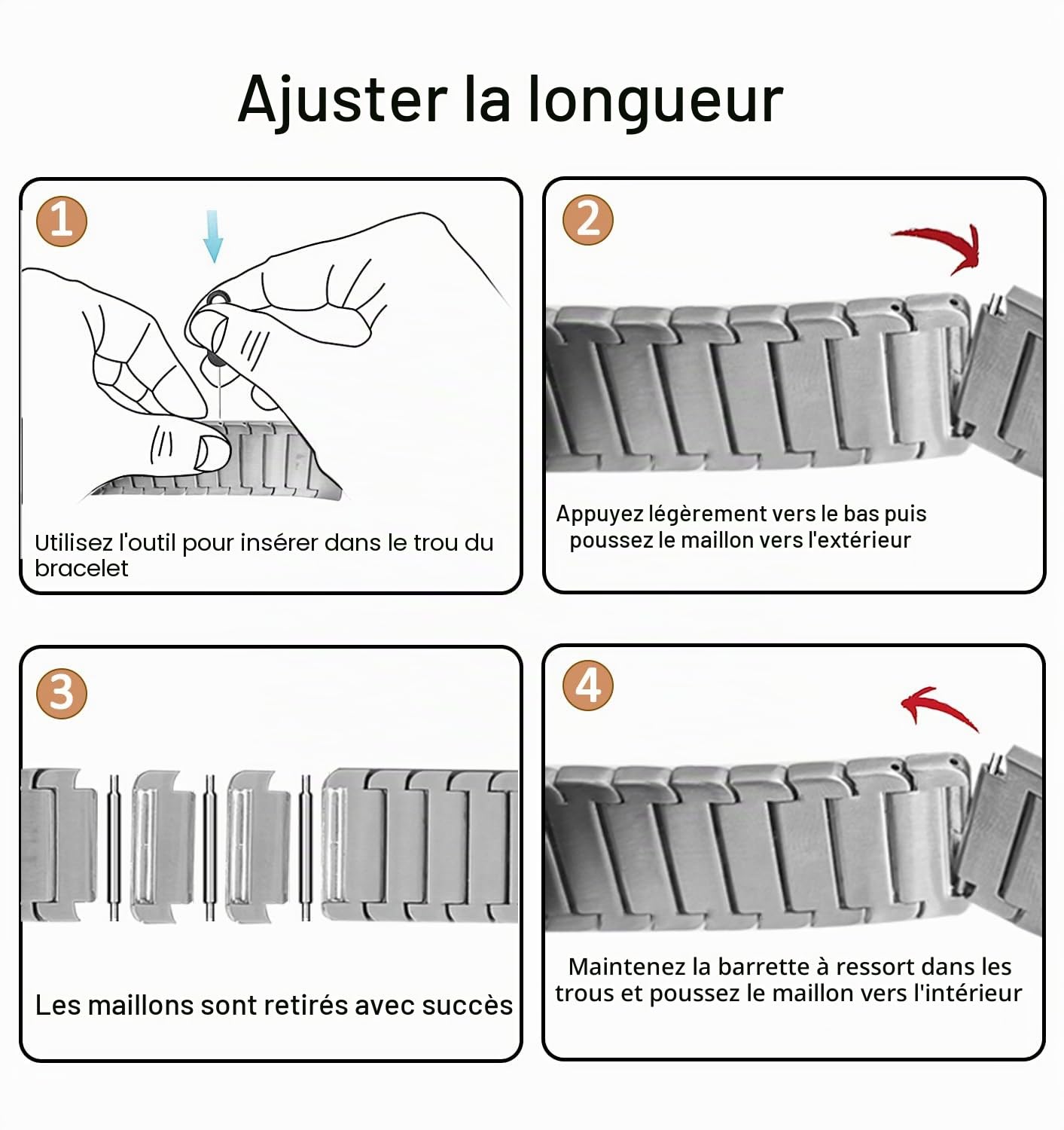 Bracelet Titane Apple Watch 11/10/9, Ultra 3, SE 3, Maille Plate DLC | MaKTech, Revêtement DLC Résistant aux Rayures, Fermoir Déployant, pour Apple Watch Series 11/10/9/8/7, Ultra 3/2, SE 3/2