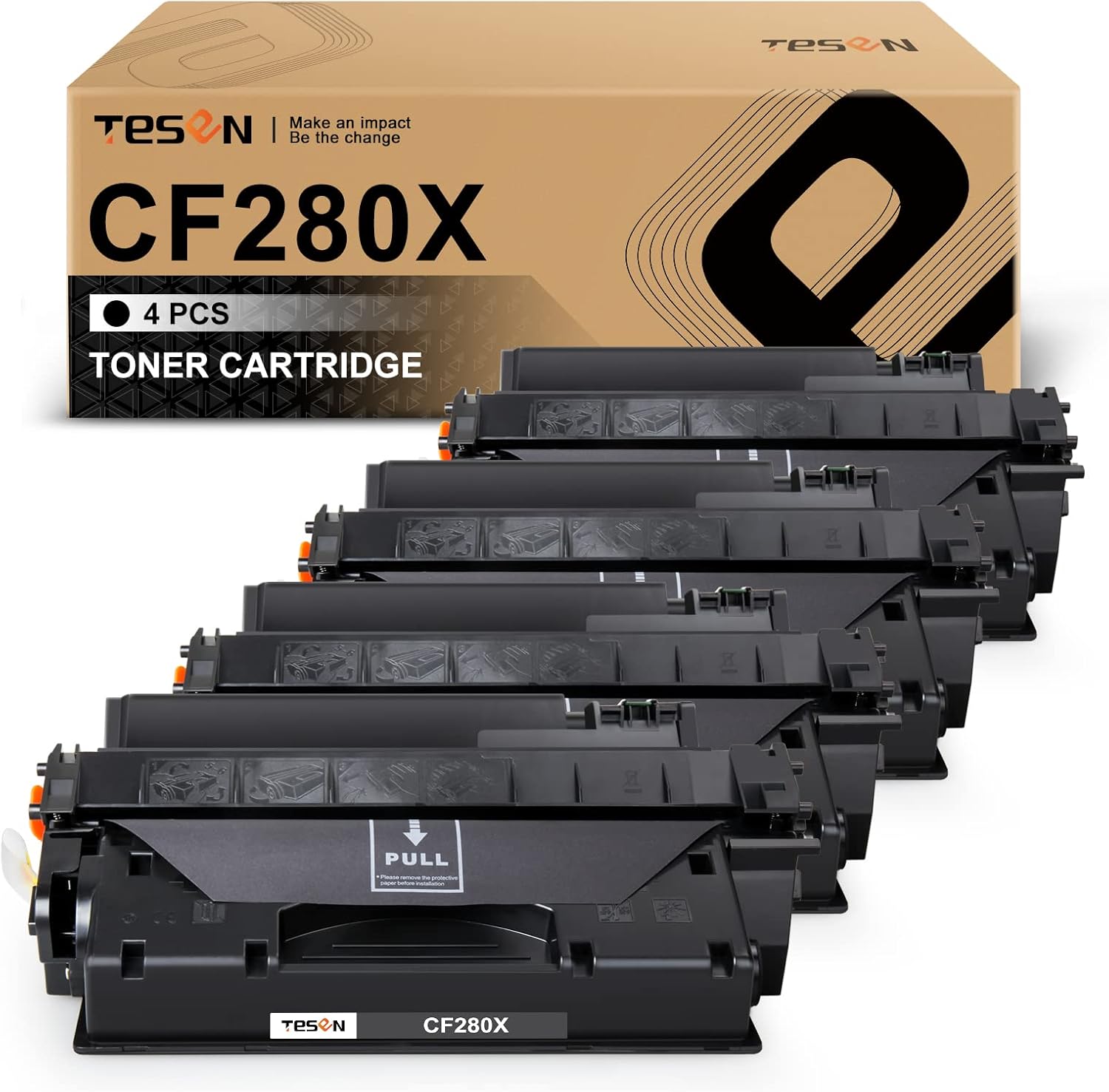 TESEN 80X CF280X Compatible Toner Cartridge Replacement for HP 80X CF280X Toner Black for use with HP Pro 400 M401N M401DN M401DNE M401DW MFP M425 M425DN M425DW P2055dn P2055x Printer 4PK