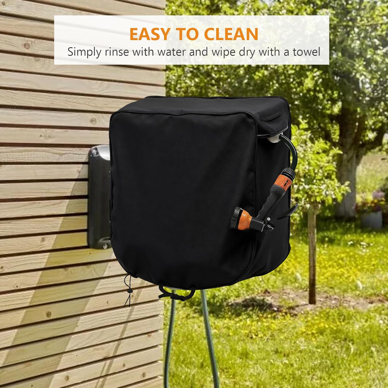 420D Garden Hose Reel Cover, All-Season Protection Cover, Precision Size for 18" to 36" Reels, for Garden, Yard, and Commercial Use