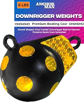Anchor-Man Downrigger Weights, Vinyl Coated Downrigger Ball for Fishing Boats, Stable Keel Precision Control & Attracts Fish Easy Retrieval