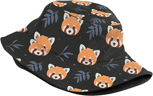 Miniatura 3 de KiuLoam Sombreros unisex de panda rojo, sombreros de pescador plegables para viajes de verano al aire libre, senderismo, playa, gorras para hombres