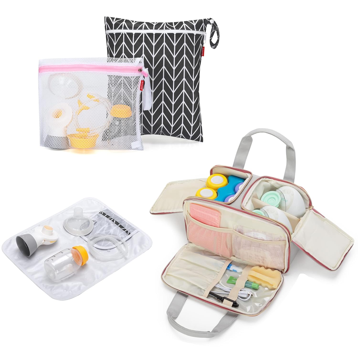 Damero Wearable Breast Pump Bag with Cooler Compartment