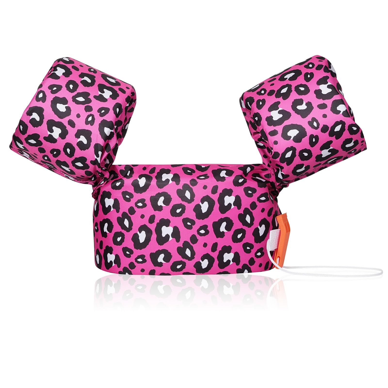 MoKo Swim Arm Band for Kids 20-50lbs, Clearance Toddler Swim Vest Cute Cartoon Swimming Wings Pool Floats Sleeve Children Water Sports Learning Swim Training Equipment, Magenta & Black White Leopard — image 1
