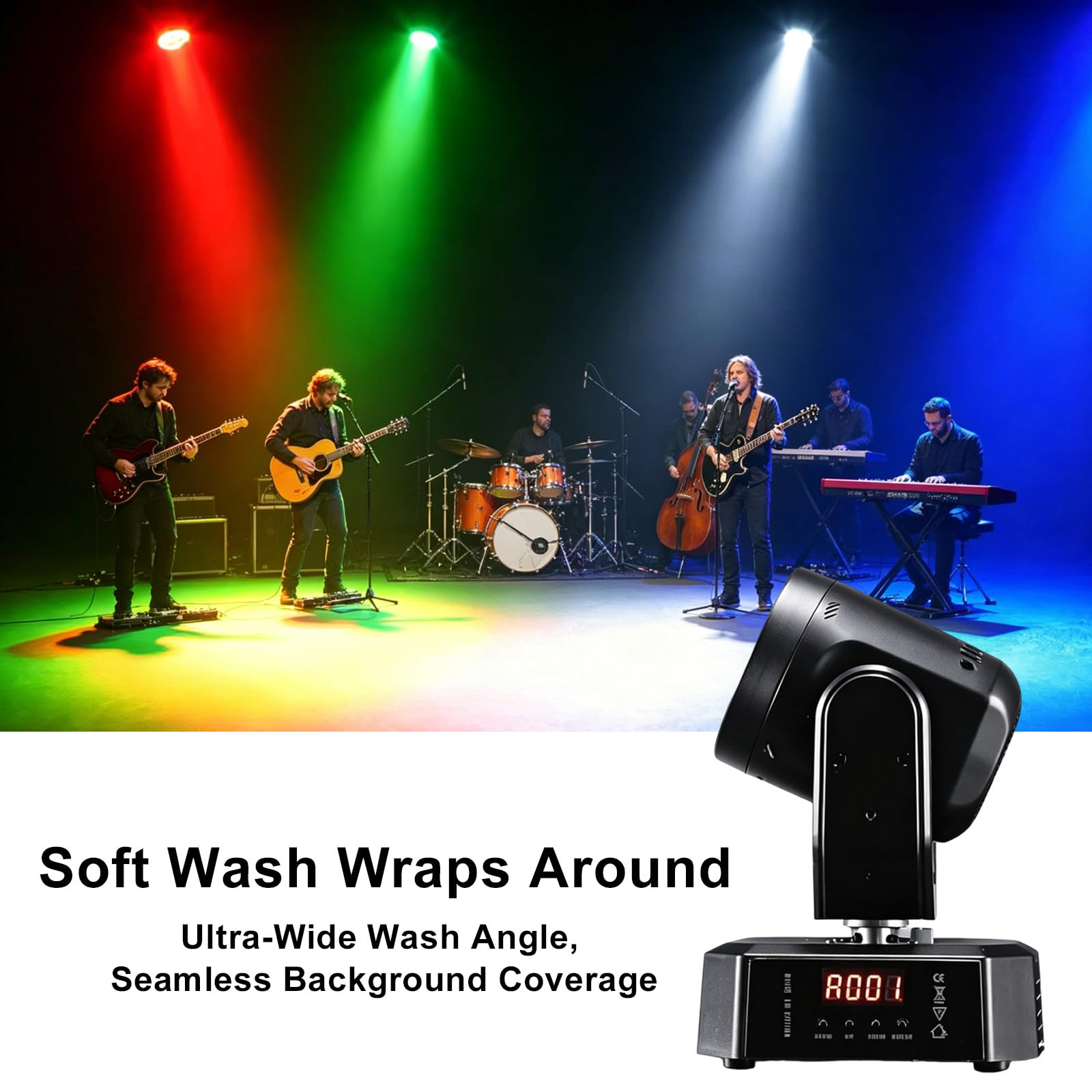 Confezione da 2 mini proiettori a testa mobile per illuminazione DJ, proiettori wash a LED, luci da palcoscenico per feste