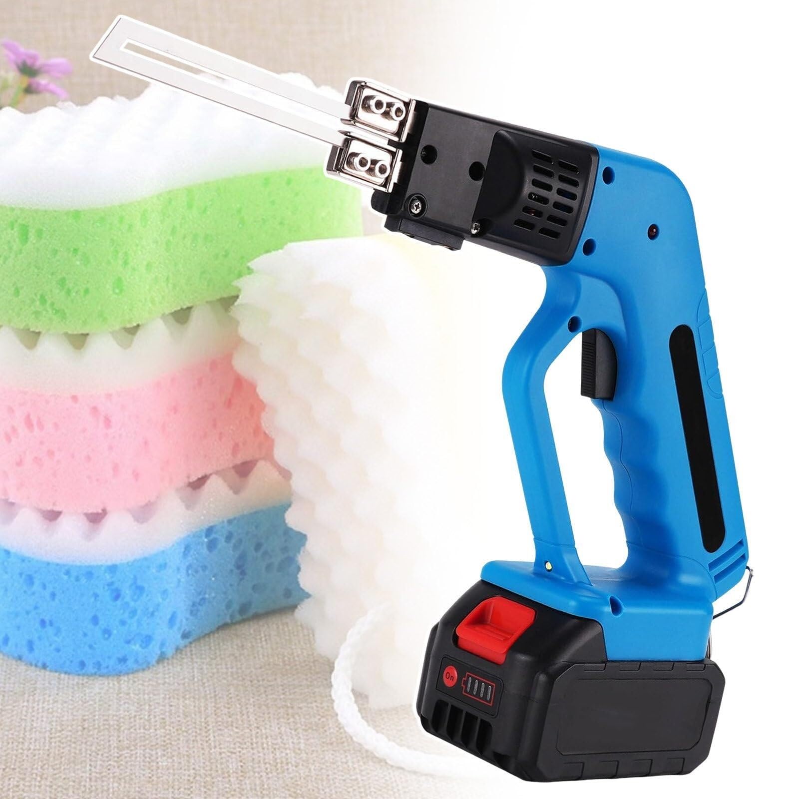 Cordless Electric Heated Blade EPE Cutting Device, 150 W Rechargeable Foam Cutting Tool Handheld with Plastic Tool Box and 10 cm Blade