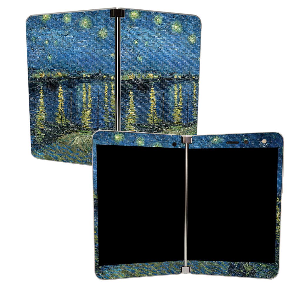 MIGHTY SKINS MightySkins Carbon Fiber Skin for Microsoft Surface Duo - Over The Rhone | Protective, Durable Textured Carbon Fiber Finish | Easy to Apply | Made in The USA