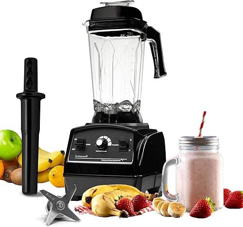 Turbosaver Licuadora profesional TB79 1800W - 3.5HP, 35.000 RPM, grado comercial, trituración de hielo, tarro Tritan de 3.6L