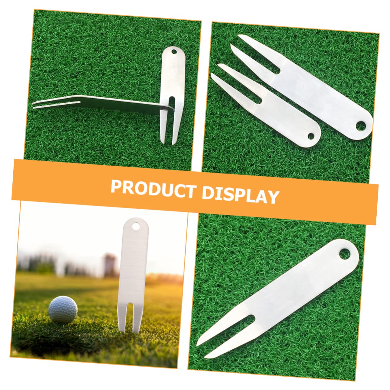 BESTonZON 5sets Golf Divot Forks Durable Repair Tools for Golf Course Accessories Convenient and Portable for Easy Use 2pcs*5