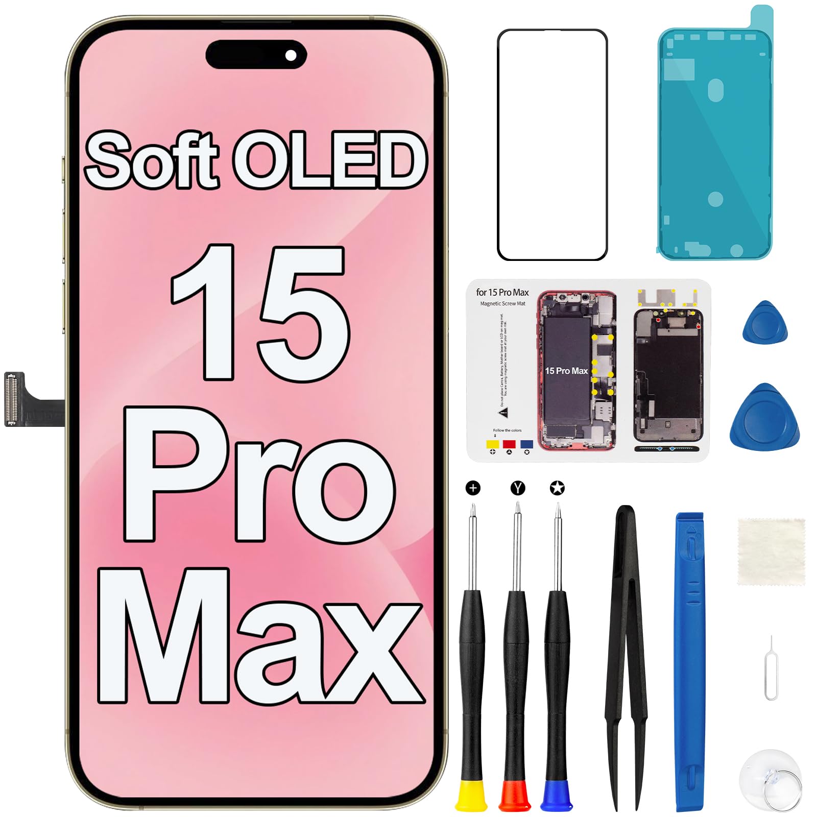 iPhone 15 Pro Max用 Soft OLEDパネル Soft Hard OLED For iPhone 15