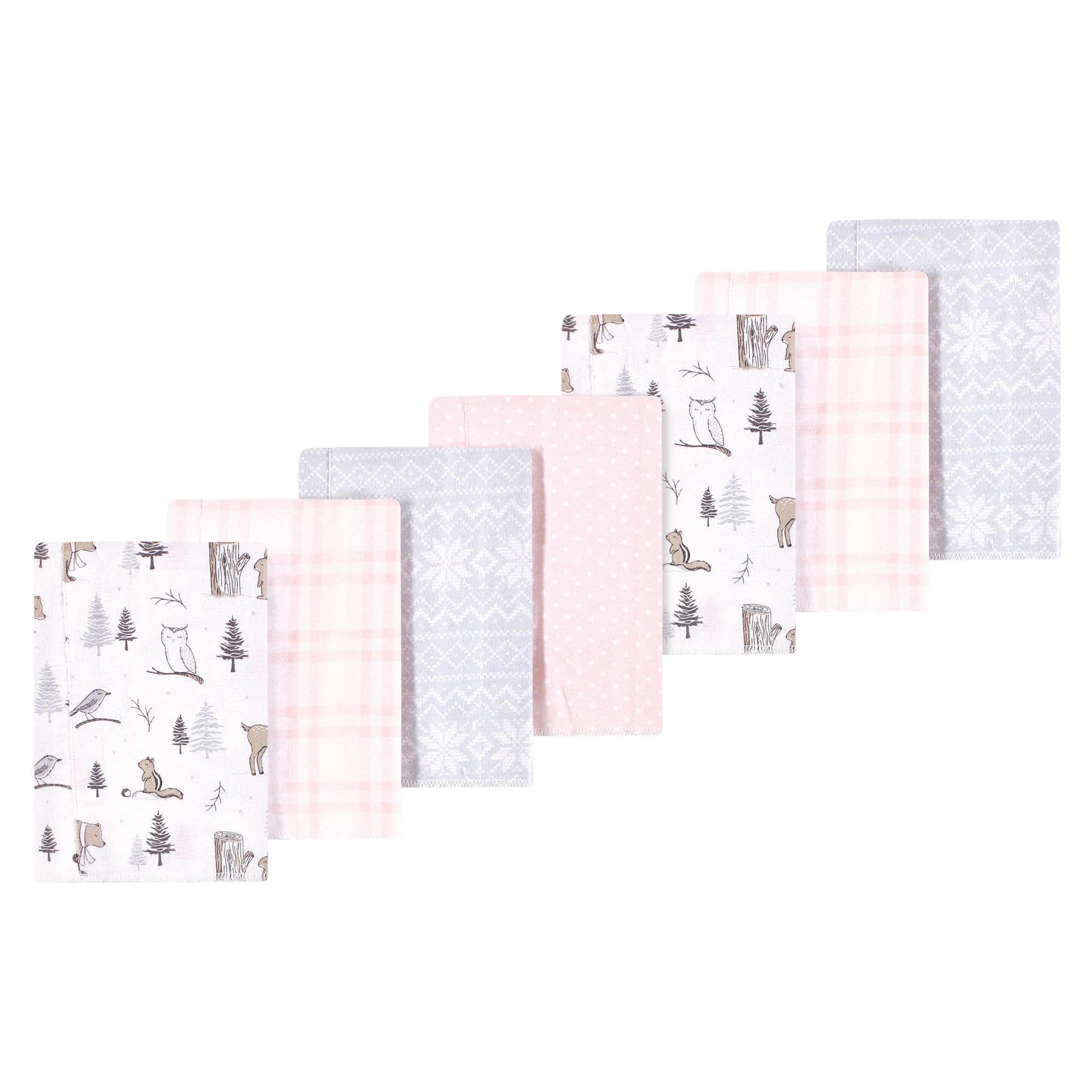 Luvable Friends Hudson Baby Flannel Burp Cloths 7pk, Winter Trees