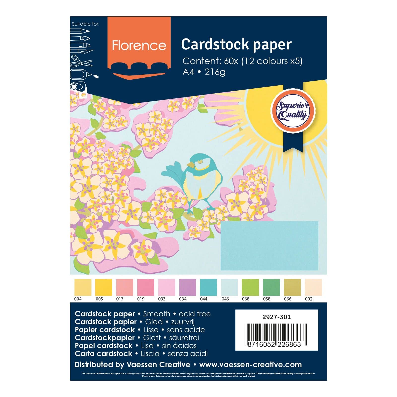 Cartoncino Florence Aqua colore verde acqua - Carta scrap per Scrapbooking