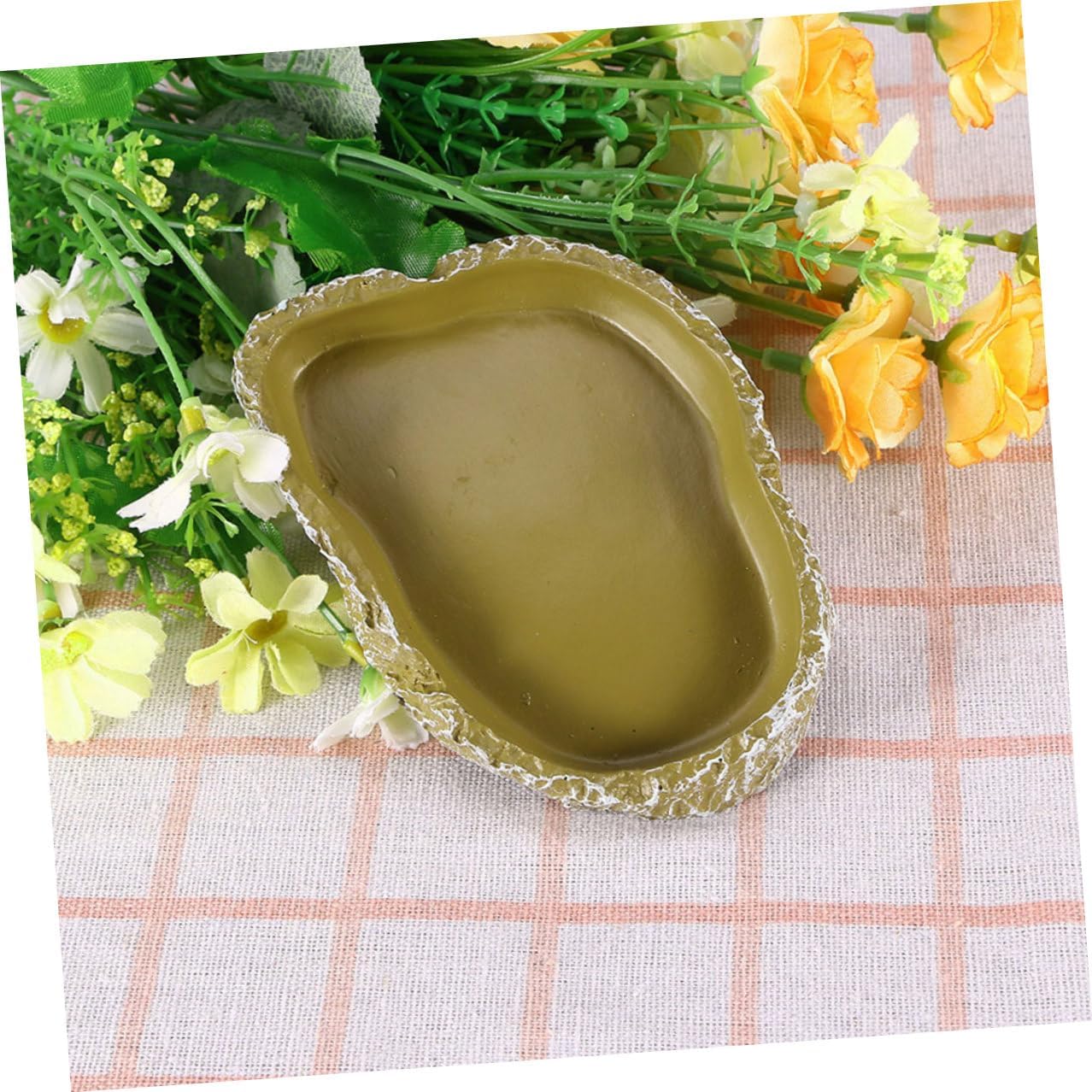3pcs Reptile Food Basins and Water Dish Set Resin Turtle Feeding Bowls Terrarium Bowls for Lizards Bearded Dragons Amphibians Pet Feeding
