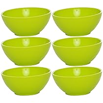 Cutting Edge Plastic Microwave Safe Bowl Set, 50ml, Set of 6, Trendy Green
