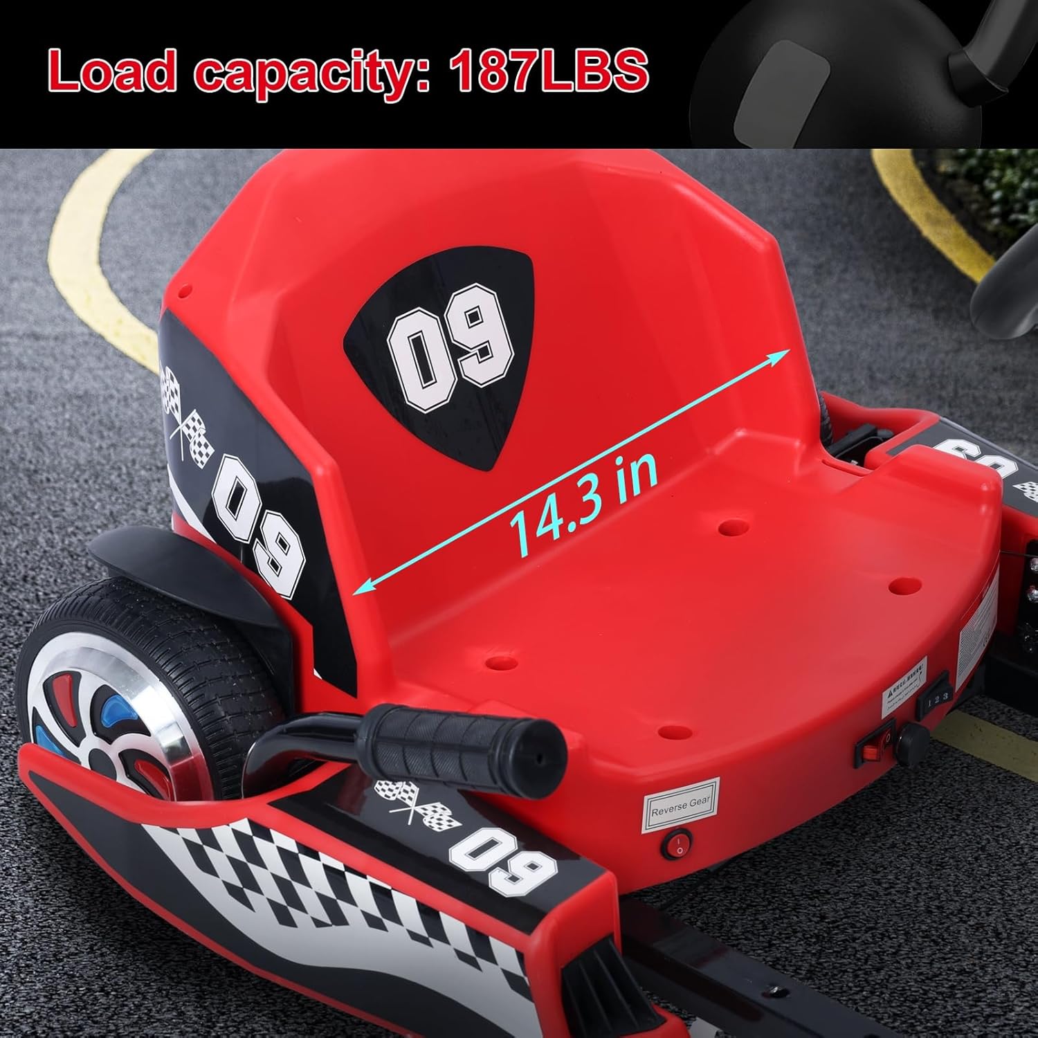 16 MPH Electric Drift Kart 36V Go Kart for Kids, Length Adjustment Powerful Drift Kart for Kids with 350W Motor, Drift/Sport Mode Outdoor Ride on Toy for Teens 8-12 Years Old Red