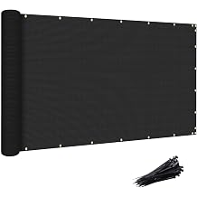 5' x 8' Black Fence Privacy ScreenCommercial Outdoor Backyard Shade Mesh Fabric 90% Blockage Net Cover for Wall Garden Yard Backyard Customized Available with Zipties