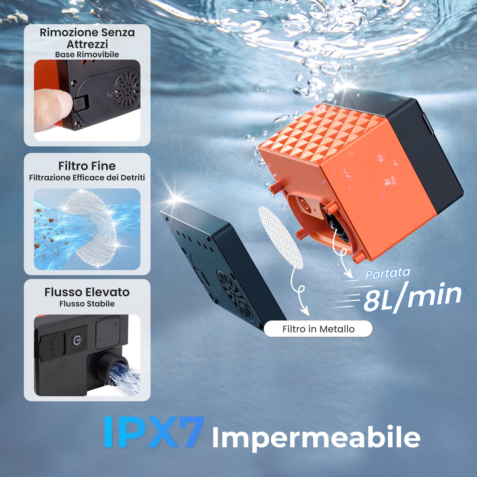 Homealexa Doccia da campeggio con indicatore di temperatura a LED, batteria portatile per esterni, flusso d'acqua regolabile, tubo lungo, ideale per campeggio, spiaggia, animali domestici e viaggi
