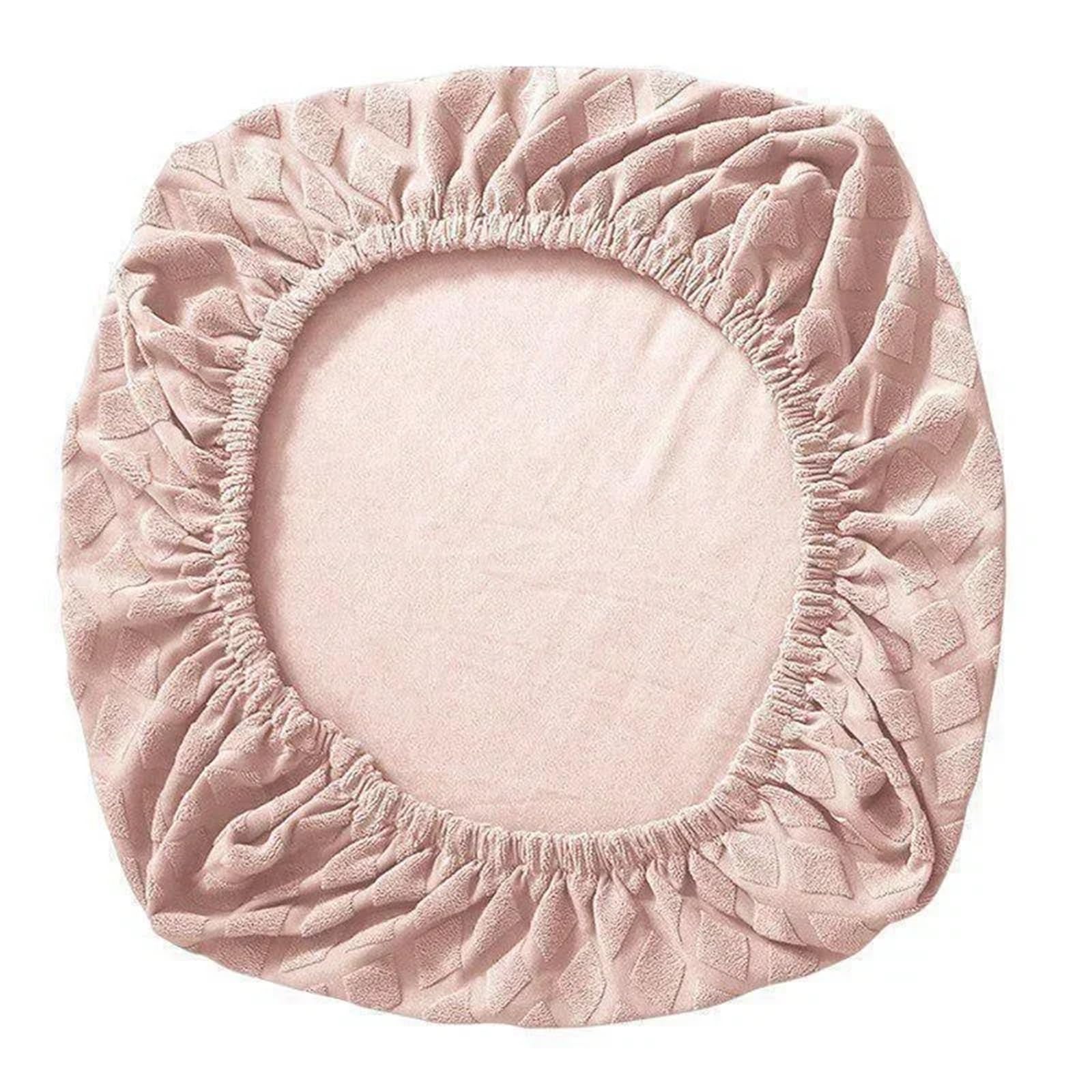 ITRHJTGP Chair Covers 1pc Spandex Elastic Office Chair Cover Jacquard Seat Covers Pineapple Lattice Fleece Slipcover Protector(Pink)