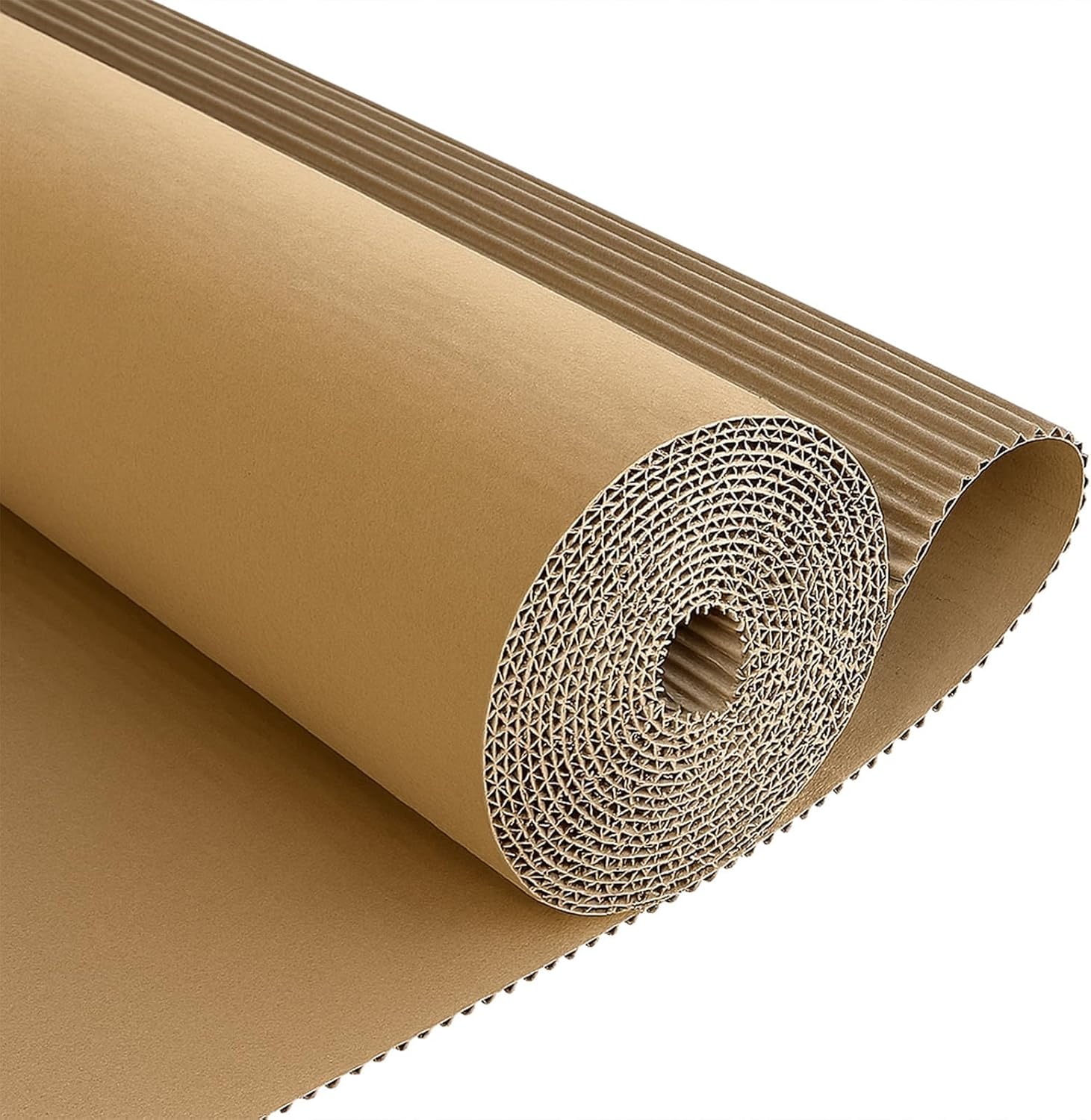 Corrugated Cardboard Roll, 17" x 236" Single Face Kraft Cushion Wrap, Longer & Thicker Cardboard Sheets Paper for Shipping, Packing, Box Filler, Furniture Protection, DIY Crafts & Gift Packaging