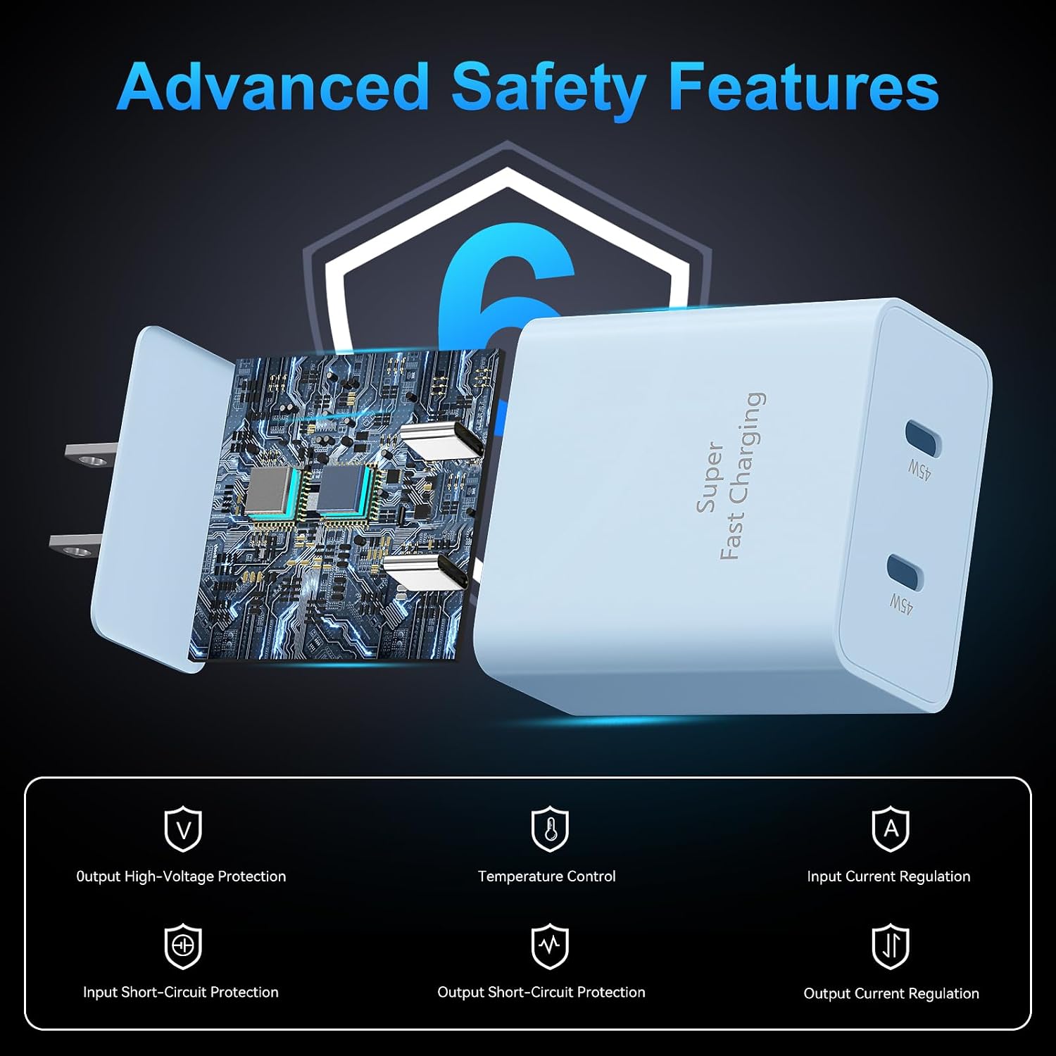 45W Super Fast Charger USB C, Dual Android Phone Charger Type C Chargers Fast Charging Block with 10FT Long USB-C Charging Cable Cord for Samsung Galaxy S26 Ultra/S26+/S26/S25 Ultra/S25/S24Ultra/S24