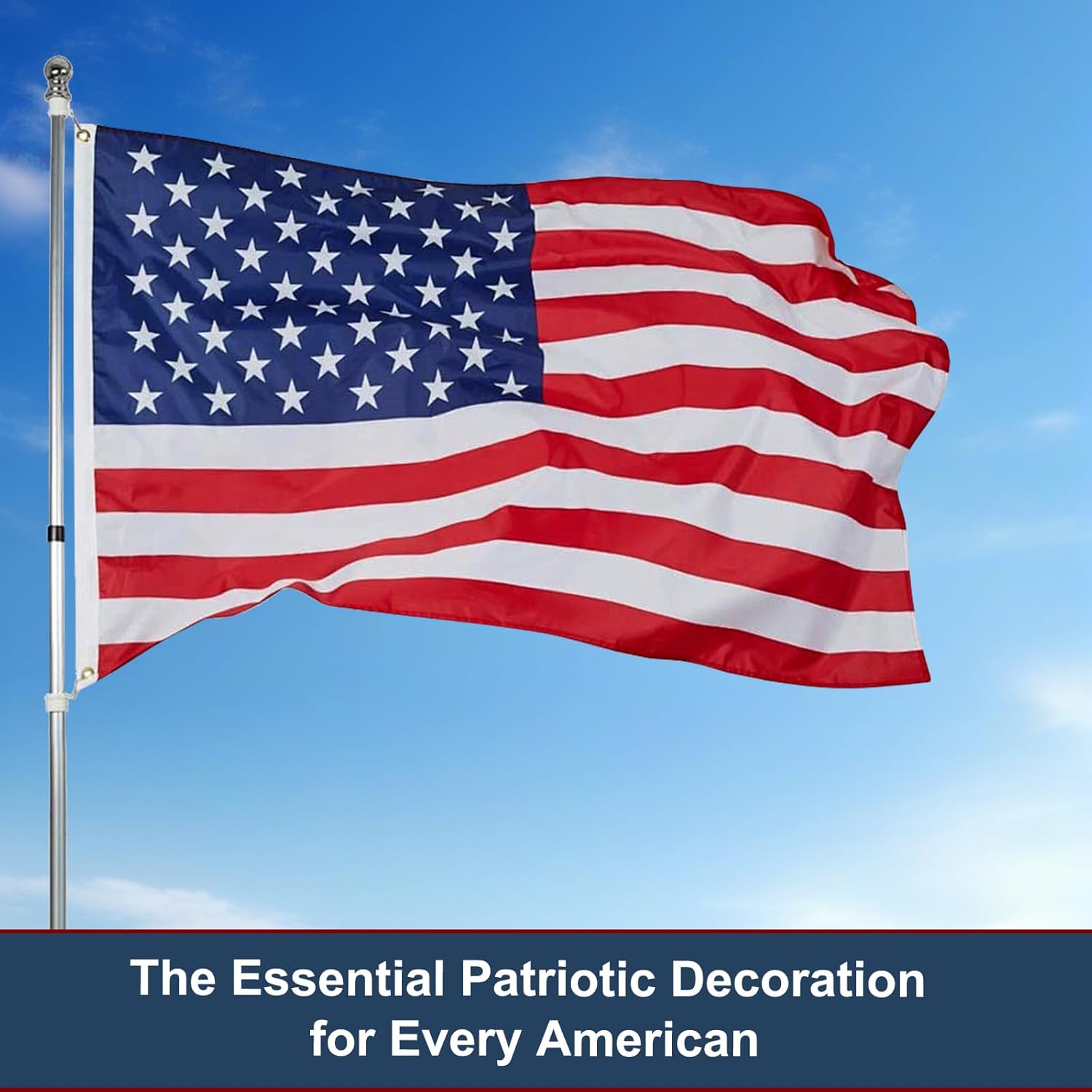 American Flag 3x5 Ft – TearProof Heavy Duty Series, Premium Spun Polyester with Embroidered Stars & Sewn Stripes, All-Weather Outdoor US USA Flags for High Wind Areas - Image 2