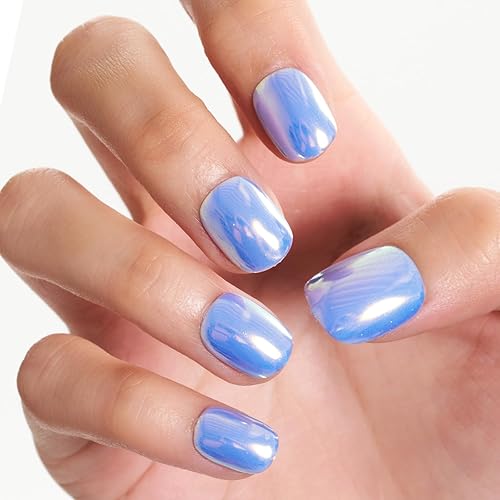 Miniatura 10 de GLAMERMAID - Uñas postizas cuadradas extra cortas, hechas a mano con purpurina brillante, uñas de gel para fiestas, 24 piezas reutilizables con