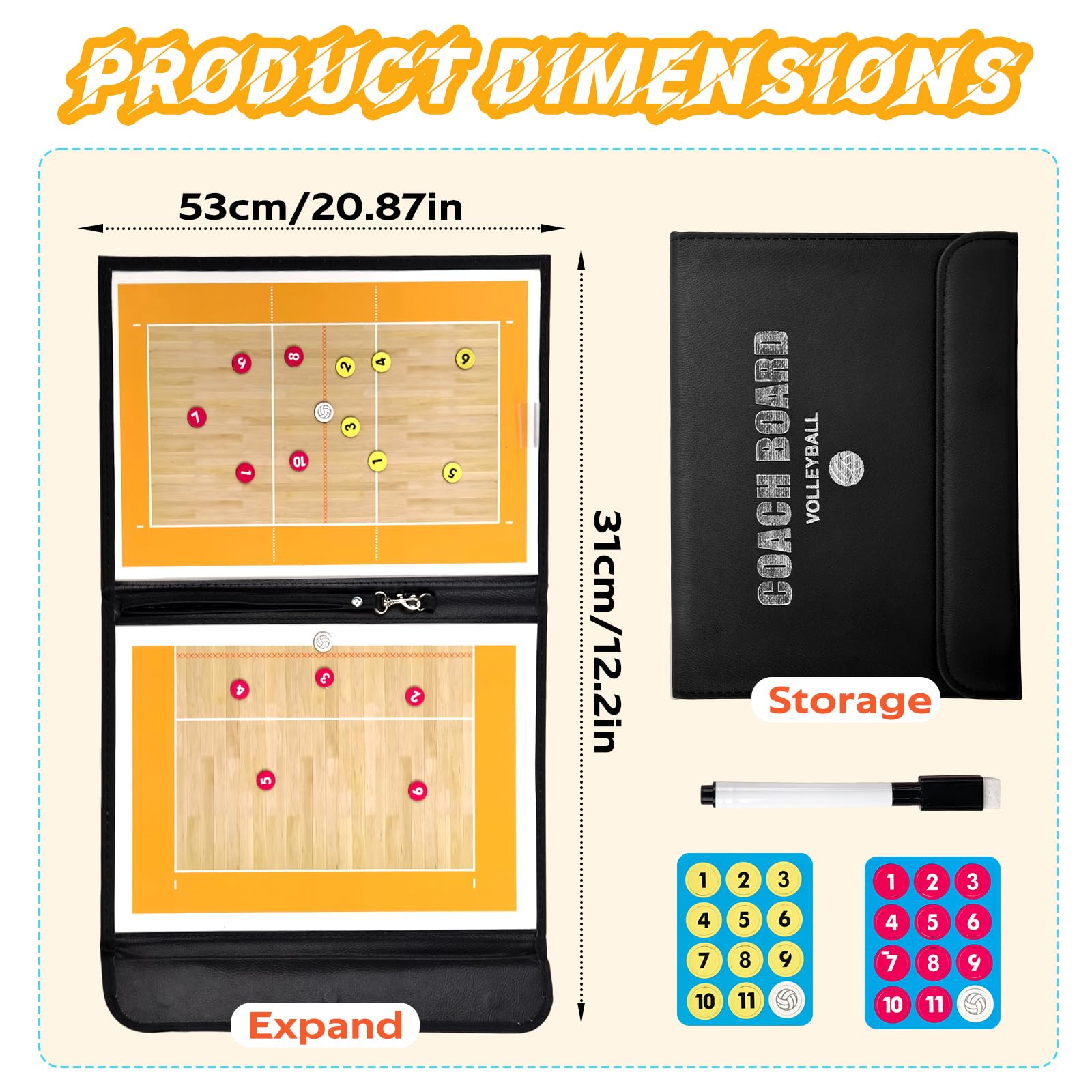 RoseFlower Pizarra Voleibol Magnetica Tactica con Imanes para Entrenadores