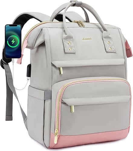 LOVEVOOK Mochila para laptop para mujer, 15.6 pulgadas de ancho abierto, mochila de viaje para mujer, con puerto USB, impermeable, para profesores, disponible en Yaxa Costa Rica