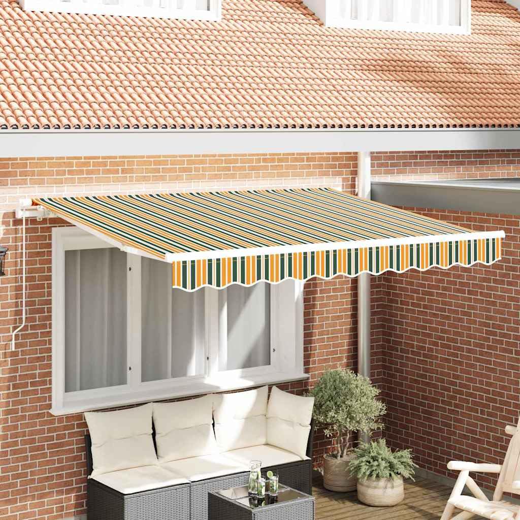 Leasha Toile de Rechange Store Banne avec Lambrequin, Toile Tissu de Remplacement pour Auvent 280x245 cm Vert et Jaune