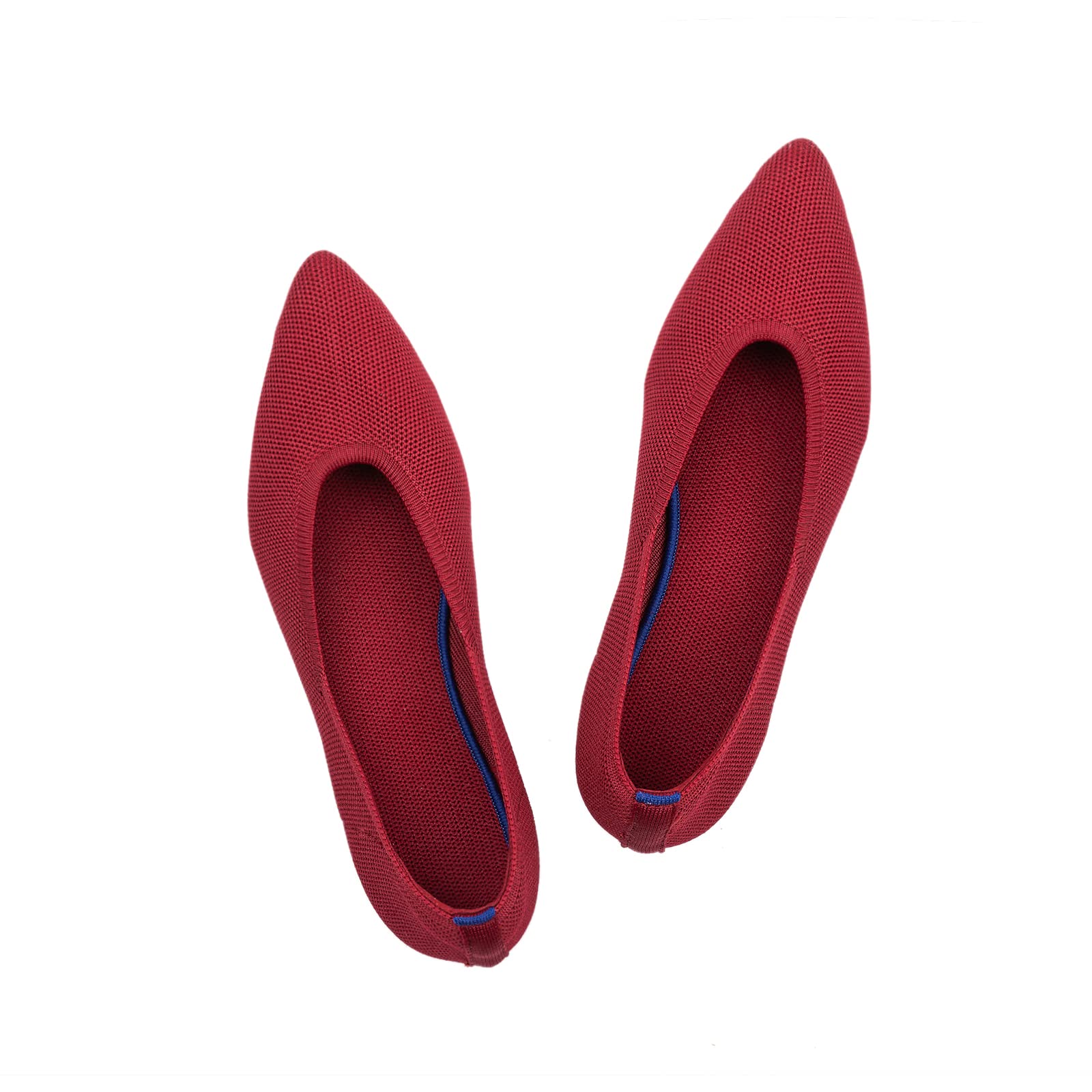 Frank Mully Scarpe Eleganti da Donna a Punta Piatta Lavorata a Maglia con Zeppa Bassa Comode Scarpe Basse da Donna Slip-on