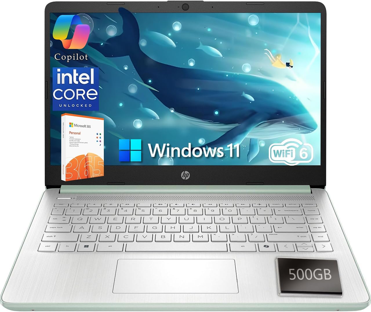 HP Laptop 2026 Student Business, Intel Processor, 128GB Storage, Windows 11