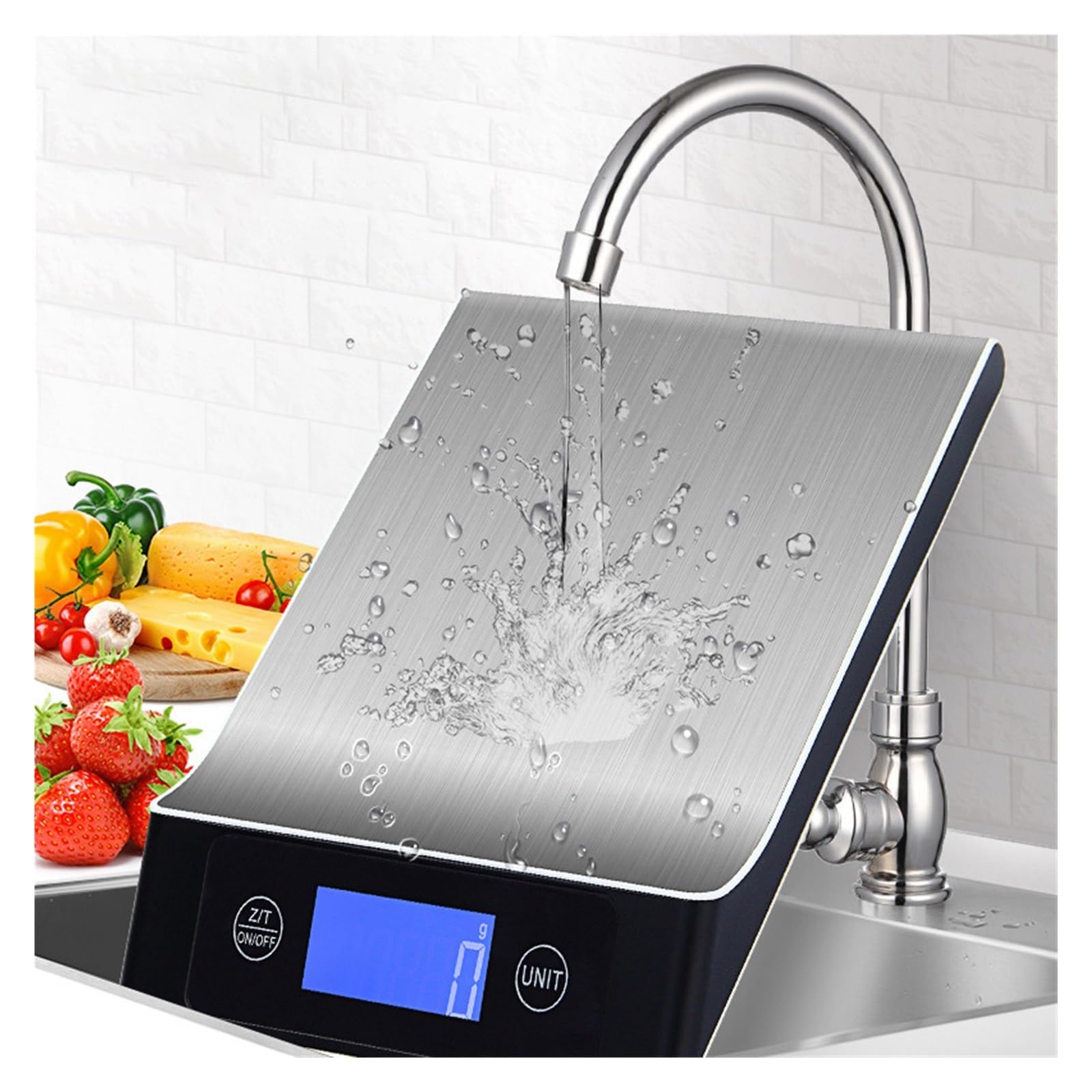 Básculas Digitales Electrónicas De Cocina Pesa Alimentos Cocinar Hornear Café Balanza Digital Inteligente Acero Inoxidable Gramos Medición Precisa Esfuerzo(Black A,5Kg)