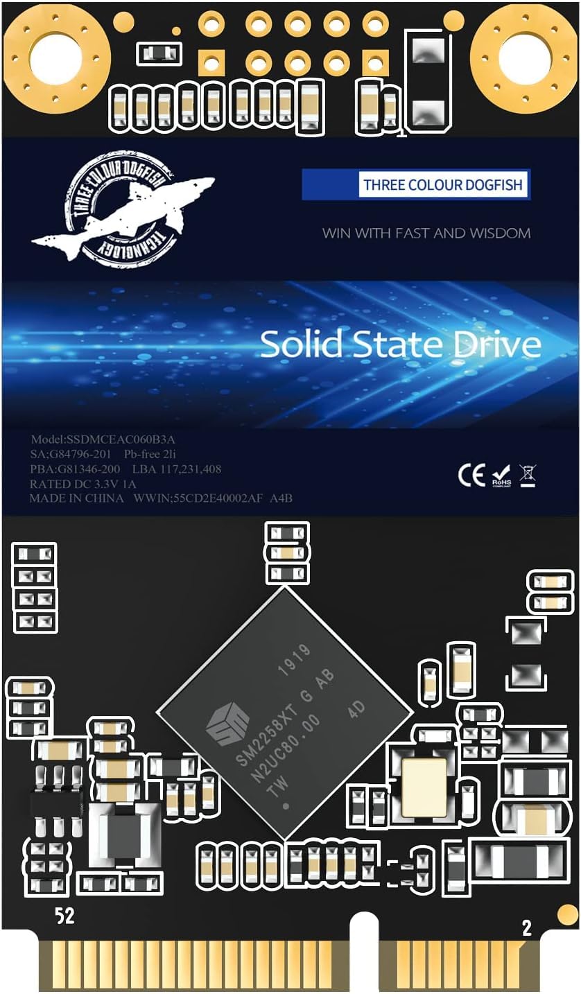 THREE COLOUR DOGFISH Dogfis SSD 512GB Upgrade for Mid 2012 MacBook Air A1466(EMC 2558) A1465(EMC 2559) High Performance Internal Solid State Drive (MacOS Pre-Installed) - 512GB
