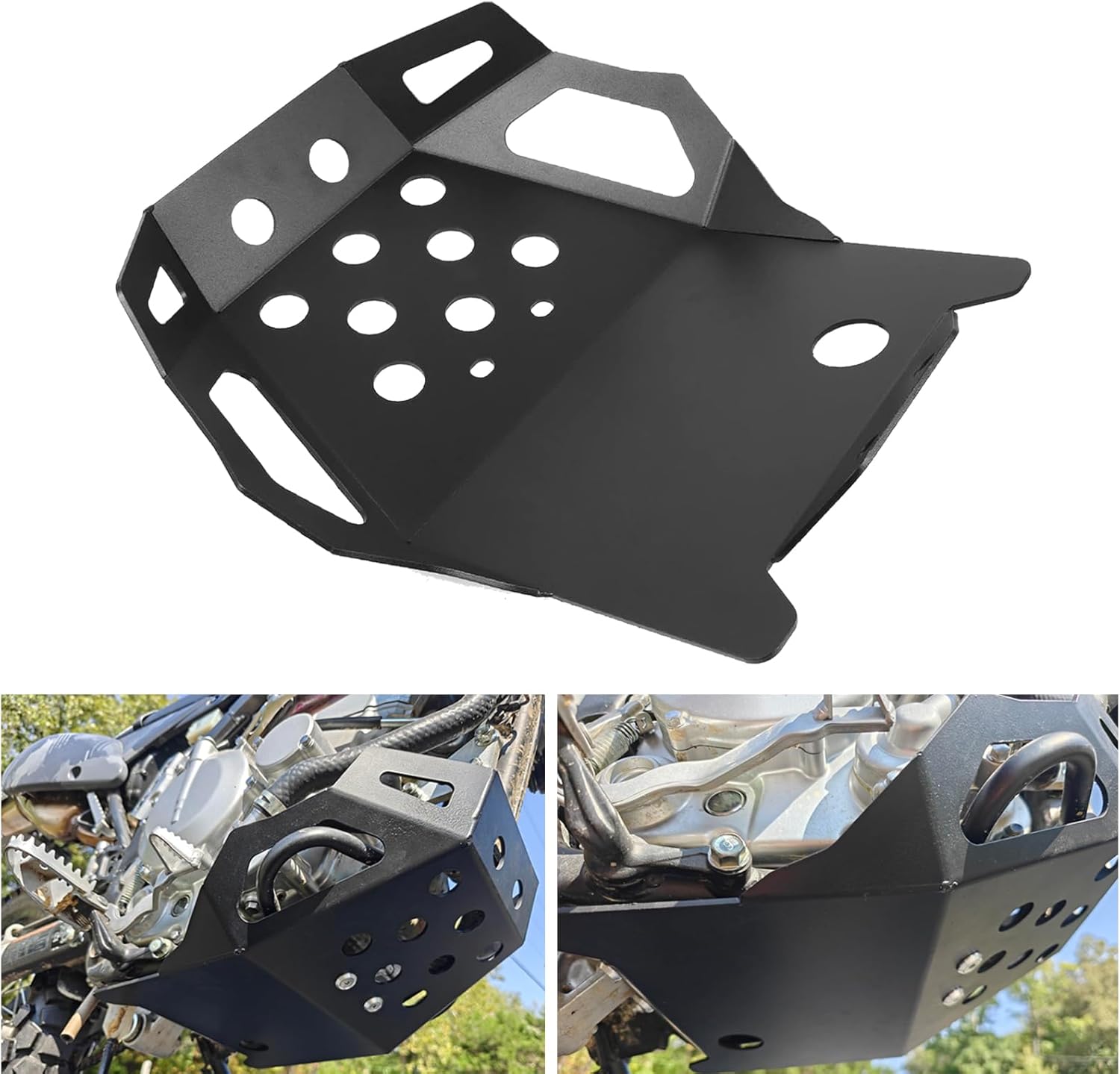 Engine Skid Plate Replacement for Kawasaki KLX250S KLX 250S 2006-2020 KLX300 KLX 300 2021-2025 Motorcycle Engine Protective Skid Plate Cover (black)