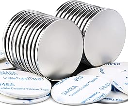 MIKEDE 20 Pack Strong Neodymium Disc Magnets with Double-Sided Adhesive, 1.26 inch D x 0.08 inch H Super Strong Rare Earth Magnet