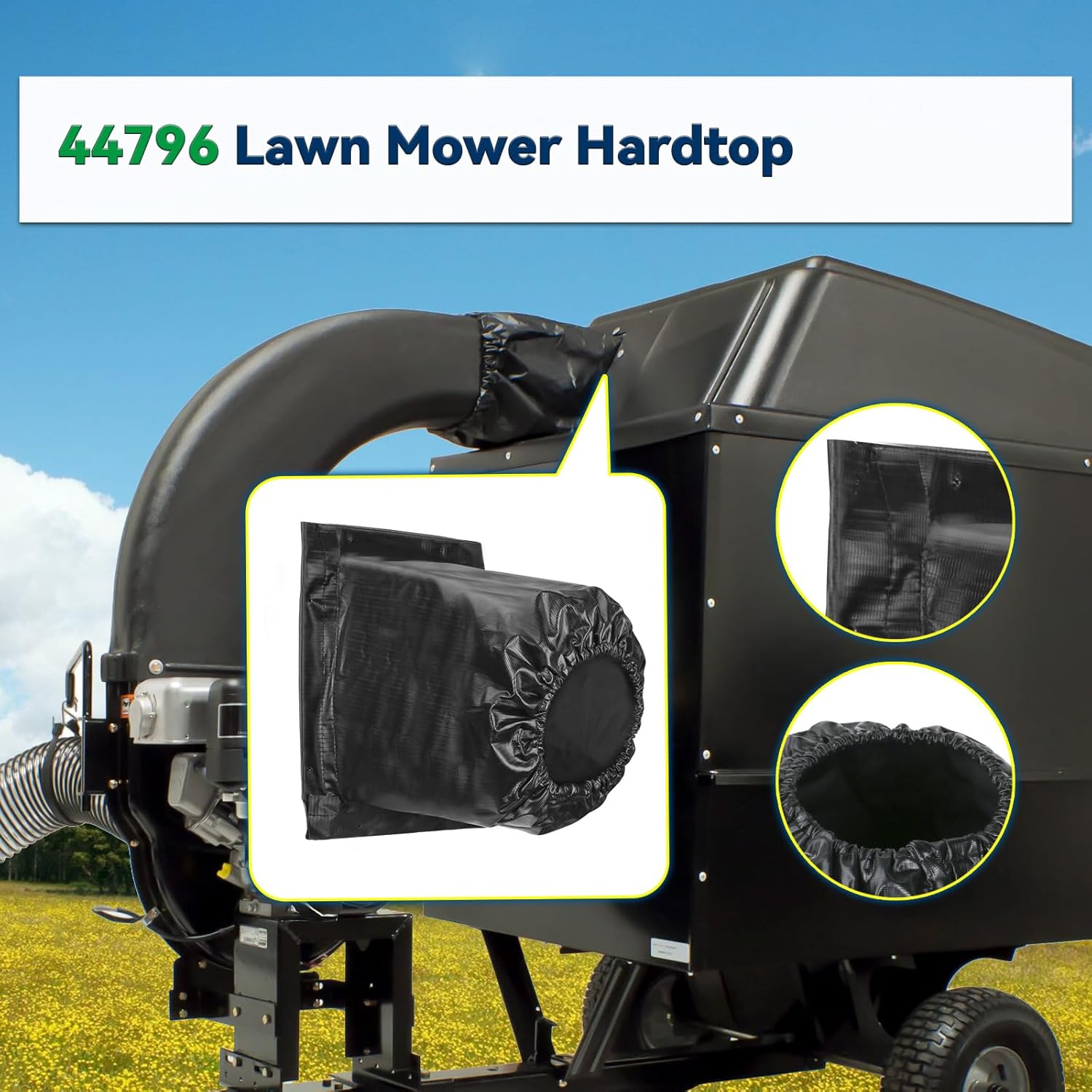 Lawn Vac Parts for Agri Fab, 44796 Lawn Vacuum Parts for Agri Fab Replacement Parts, Upgraded Lawn Mower Hardtop Boot, 1 Pack, Black (44796)